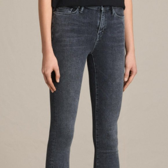 NWT All Saints Eve Skinny Jeans in Raven Black - Picture 3 of 10